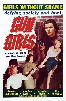 Brent Prints: GUN GIRLS, US poster art, Eve Brent (left), 1957