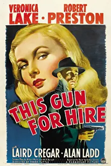 Everett Site Prints: THIS GUN FOR HIRE, Veronica Lake, Alan Ladd, 1942, movie poster