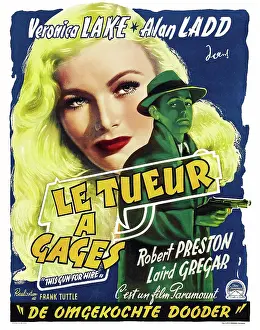 2001 Prints: THIS GUN FOR HIRE, Veronica Lake, Alan Ladd, 1942, movie poster, French