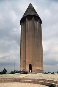 Iran Prints: Gunbad-i Qabus Tower, 1006-1007, 2th Century, brickwork, 72 m - Whole artwork view