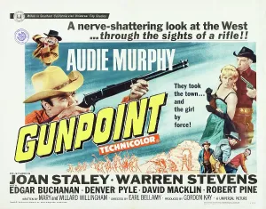 Murphy Prints: GUNPOINT, US lobbycard, center from left: Audie Murphy, Joan Staley, Warren Stevens, 1966