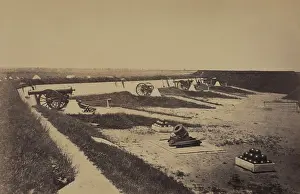 Cannons Prints: Guns and ammunition inside of Fort Carrol