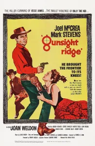 Gunfighter Prints: GUNSIGHT RIDGE, US poster art, left: Joel McCrea, 1957