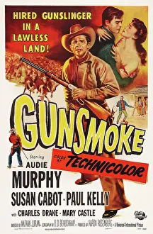Murphy Prints: GUNSMOKE, USposter art, top from left: Audie Murphy