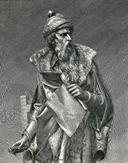 Gutenberg, Johannes Gensfleich (c.1400-1468). Dtail from the reproduction of a sculpture by Juan Maria Danielli. Engraving of 1894. Engraving
