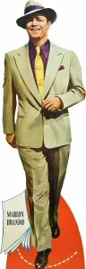 Necktie Prints: GUYS AND DOLLS, Marlon Brando on poster art, 1955