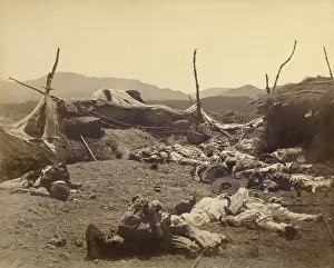 Korea Prints: Gwangseong Garrison, a Korean citadel with several dead Korean soldiers