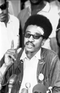 Militants Prints: H. Rap Brown, chairman of the Student Nonviolent Coordinating Committee (SNCC) holding a news conference on July 27