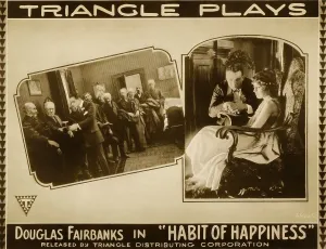 1916 Movies Prints: HABIT OF HAPPINESS, left 3rd from left: Douglas Fairbanks