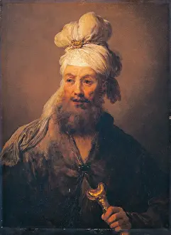 Bearded Prints: Half Bust of a Bearded Man with Turban