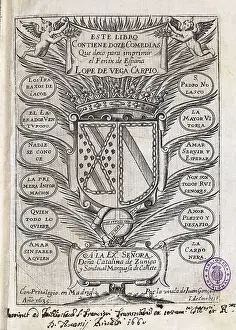 Foreground Prints: Half title of an edition that compiles twelve comedies by Lope de Vega