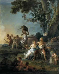 Grapes Prints: HALLe, Nol (1711 - 1781). The grape harvest or The Triumph of Bacchus