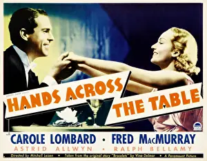 Holding Hands Prints: HANDS ACROSS THE TABLE, from left: Fred MacMurray, Carole Lombard, 1935