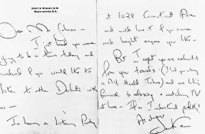 Handwriting Prints: Handwritten invitation from Jacqueline Kennedy to Vice Presidential nominee