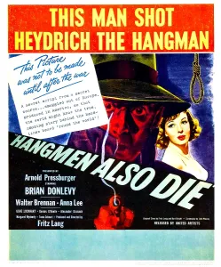 Noose Prints: HANGMEN ALSO DIE, US poster, from left: Brian Donlevy, Anna Lee, 1943