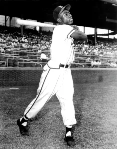 Aaron Prints: Hank Aaron of the Milwaukee Braves, ca. 1957. Courtesy: CSU Archives / Everett Collection