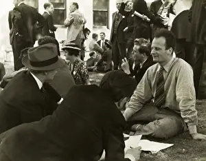 Physicists Prints: Hans Bethe, being interviewed by journalists in the late 1930s