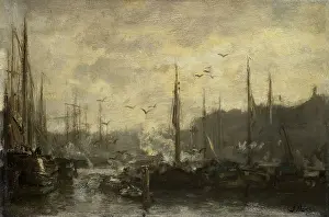 Birds Prints: Harbor View, by Jacob Maris, c