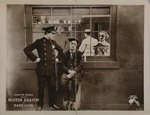 Necktie Prints: HARD LUCK, lobbycard, Buster Keaton (sitting), 1921