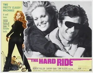 Sherry Prints: THE HARD RIDE, (from left of large inset): Sherry Bain, Robert Fuller, 1971