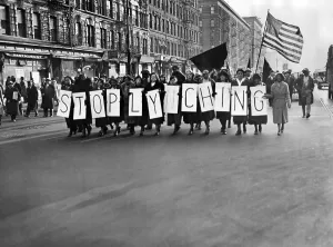October Prints: Harlem protests the Scottsboro verdict as a L-Y-N-C-H-I-N-G