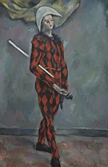 Harlequin Prints: Harlequin, by Paul Cezanne, 1888-90, French Post-Impressionist painting, oil on canvas