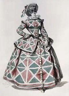 Etchingseurope Prints: Harlequina, one of the principal stock characters of the Italian commedia dell'arte