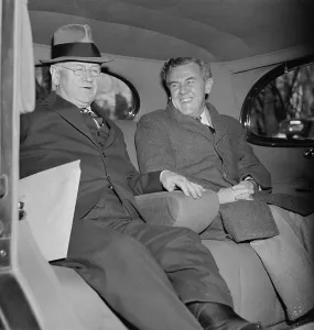Harold Prints: Harold Ickes and Thomas Corcoran, after a meeting with Pres. Roosevelt. Dec. 6, 1938
