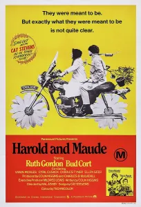 Gordon Prints: HAROLD AND MAUDE, US poster art, from left: Ruth Gordon, Bud Cort, 1971
