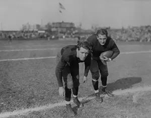 Champions Prints: Harold Red Grange (right) and his brother Garland Grange on football field