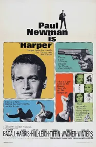 Lauren Prints: HARPER, US poster art, left: Paul Newman, right from top: Lauren Bacall, Janet Leigh, 1966