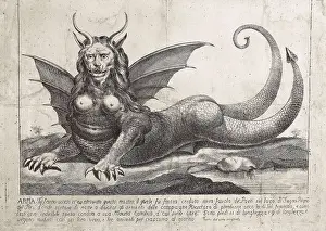 Mythology Prints: Harpy. Found in Peru in 17th c