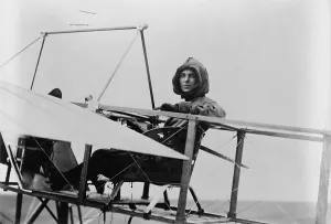 Harriet Prints: Harriet Quimby 1875-1912 in the Moisant monoplane in which she learned to fly