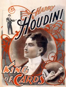 Playing Cards Prints: Harry Houdini, King of Cards poster, c.1895