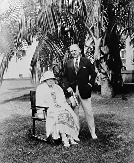 Tea Pot Dome Prints: Harry M. Daugherty (1860-1941 ), with his wife in Florida, Feb. 11, 1924