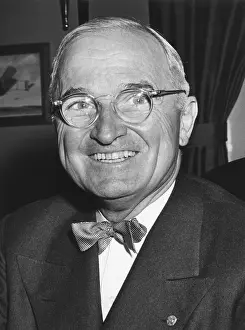 Microphones Prints: Harry Truman starting his 6th year as U