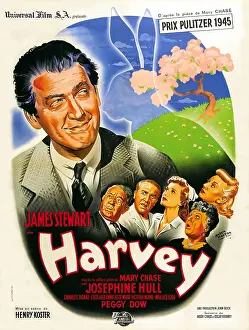 Silhouette Prints: HARVEY, from top left: James Stewart