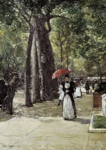 1891 Prints: HASSAM, Childe (1859-1935). Fifth Avenue at Washington Square