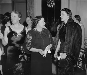 Monocle Prints: Hattie Caraway, woman senator from Arkansas, at a Washington D.C. party, ca. 1936