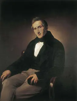 Hayez Prints: HAYEZ, Francesco (1791-1882). Portrait of Alessandro Manzoni