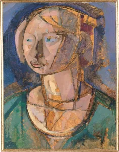 Blue Eyes Prints: Head of a Girl, by Gino Rossi, 1920