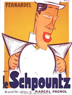 Squinting Prints: HEARTBEAT, (aka LE SCHPOUNTZ), French poster, Fernandel, 1938