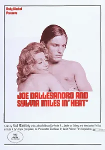 Sylvia Prints: HEAT, US poster, from left: Sylvia Miles, Joe Dallesandro, 1972