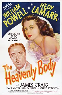 Hedy Prints: THE HEAVENLY BODY, US poster art, from left: William Powell, Hedy Lamarr, 1944