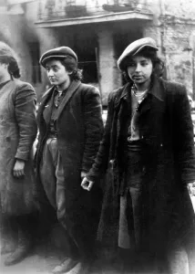 Genocide Prints: Hehalutz women captured with weapons during the Warsaw Ghetto Uprising