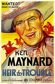 Silhouette Prints: HEIR TO TROUBLE, Ken Maynard, 1935