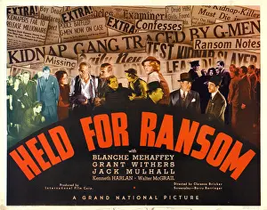 Blanche Prints: HELD FOR RANSOM, bottom far left: Walter McGrail (kneeling)