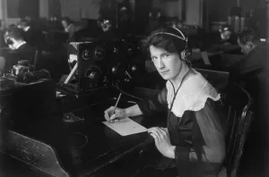 Operators Prints: Helen Campbell, a wireless operator was recruited by the National League for Women's Service