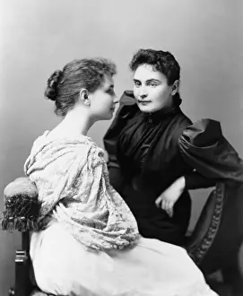 Blind Prints: Helen Keller (1880-1968), at left, with her teacher and companion, Anne Sullivan in 1893