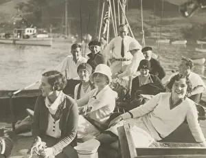 Frederick Prints: Helen Wills and Frederick Moody, Jr. her fianc on yachting cruise. Dec. 1929